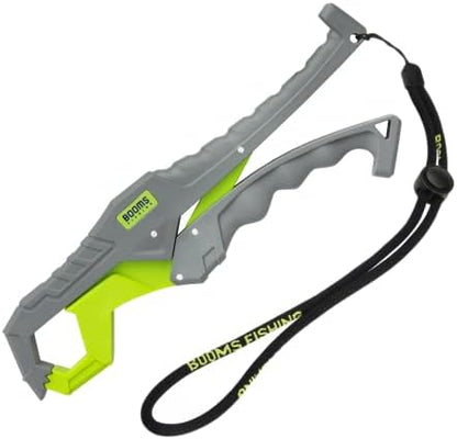 Booms Fishing G05 Fish Lip Gripper Saltwater, 9.4" Plastic Catfish Grippers Pliers, Fish Grabber Tool with Lanyard, Fish Grips for Kayak Fishing Accessories, Great Fish Holder for Caught Fish