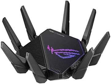 ASUS ROG Rapture WiFi 6E Gaming Router (GT-AXE16000) - Quad-Band, 6 GHz Ready, Dual 10G Ports, 2.5G WAN Port, AiMesh Support, Triple-Level Game Acceleration, Lifetime Internet Security, Instant Guard