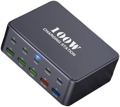 FOSION USB C Charging Station 330W, USB C Charger Charging Hub 10 Power Port for Multiple Devices with PD 100W 65W 30W QC3.0 18W Fast Charging Power Stock Station for iPhone 15, iPad Air/Pro, Galaxy