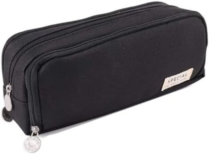 Big Capacity Pencil Case, OLIYuMi 3 Compartment Pencil Pouch Pencil Bag Storage Box Stationery Organizer Makeup Bag with Zipper Closure for Student Office College Boys and Girls (Pink)