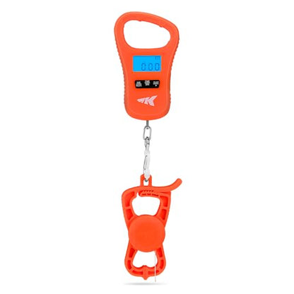 KastKing Fish Scale with Lip Gripper, ToughTide USB Charging Fishing Scale Built-in Measuring Tape, 65lb Capacity, Ultra-Thin Digital Fish Scale, LCD Display, Ergonomic Handle, Black Combo