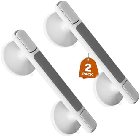 KINFAVOU Grab Bars for Bathtubs and Showers, 2 Pack Shower Handle 12.5 Inch Strong Suction Shower Bar, Grab Bars for Elderly for Wall, Shower Grab Bars for Seniors