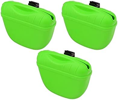SagaSave Dog Treat Pouch for Training Silicone, Magnetic Closure Opening Portable Dog Treat Bag for Dog Training 3PCS Green