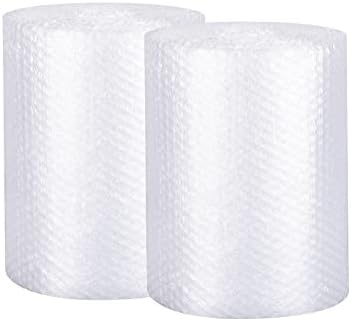 Bubble Cushioning Wrap Rolls 2-Pack,Easy to Tear Small Bubble Thicker & Durable for Packing Delivering & Moving Perforated every 12in 12 Inchx72 Feet Total (white),MR011902