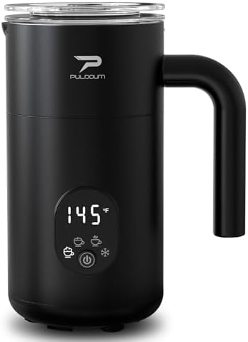 Milk Frother, Electric Milk Frother and Steamer 4 in 1 Automatic Coffee Steamer Frother, 11.8OZ / 350ML Warm and Cold Foam Frother for Coffee,Latte, Cappuccino, Macchiato, Hot Chocolate (White)