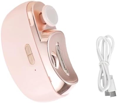 2 in 1 Electric Automatic Nail Clippers Trimmer, 2 Speeds Levels Fingernail Trimmer, Polisher Electric Nail Clipper with Light for Adults baby, White