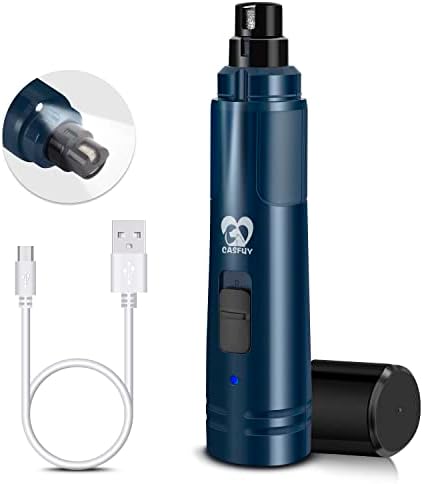 Casfuy Dog Nail Grinder with LED Light - Upgraded 2-Speed Electric Pet Nail Trimmer Powerful Painless Paws Grooming & Smoothing for Small Medium Large Dogs & Cats (Purple)