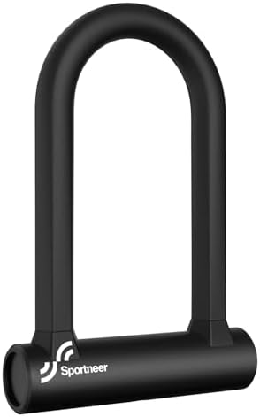 Sportneer Bike Lock: 17mm Heavy Duty Bike U Lock - High-Security Anti-Theft with 12mm x1.5m Steel Cable, 8''x5'' Compact Design, Includes Mounting Bracket for Mountain/Road/Folding/Electric Bikes