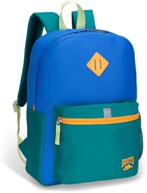 Roots Kids Lightweight Backpack — Made from 100% Recycled Fabrics with Rain Flap, Bottle Pocket, Reflective Accent, and Back Padding — 22.5 litres, Pink & Purple