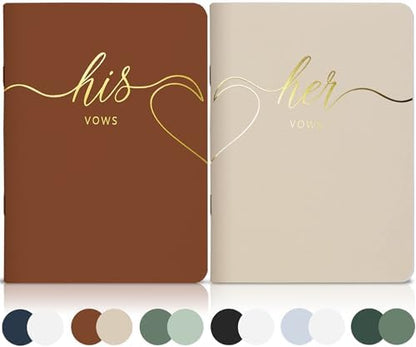 LSSH GmbH Vow Books - His and Hers Wedding Essentials, 28 Pages, 5.5" X 4" (Dark Green & Sage)