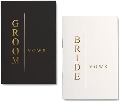 GroomBrideGifts Wedding Vow Book for His and Hers, Soft Touch, Perfectly Sized Bride and Groom Vow Books, Wedding Essentials, Wedding Registry Ideas, His and Hers Gifts