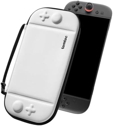 tomtoc Slim Carrying Case for Nintendo Switch 2 Model 2025, Odorless Felt Protective Hard Shell with 12 Game Card Slots, Portable Travel Storage Case with Original Patent and Military Grade Protection