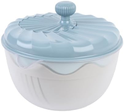 Large Salad Spinner, Vegetables Wash Bowl, Fruits Lettuce Spinner Pasta and Fries Dryer Fruit Washer for Salad Preparation and Food Washing Kitchen Colander (Beige)