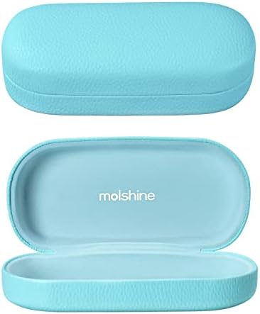 molshine Hard Shell Leather Sunglasses Case,Classic Large Glasses Case for Women Men,Sunglass Eyeglasses