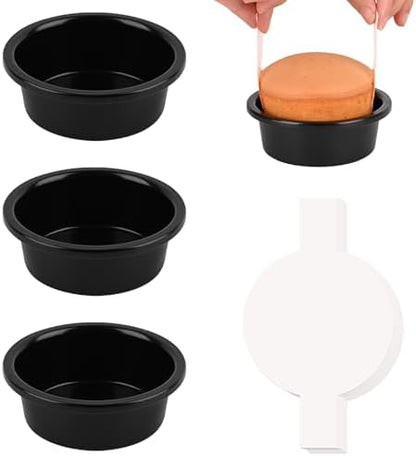 Purilite Select 3-Pack 8-Inch High Carbon Steel Cake Pans with 100 Parchment Papers