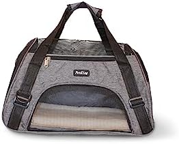 LuggageKing Soft-Sided Pet Carrier Travel Bag - Dog Carrier for Very Small Dogs, Medium-Sized Cat Carrier - Shoulder Strap, Buckle Zippers (M) (Dark Grey)