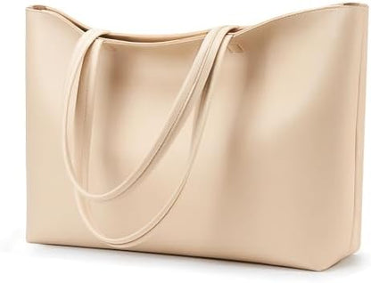 KALIDI Tote Bag Zipper Shoulder Bag Faux Leather Purses for Women Large Casual Handbag Work Dating College