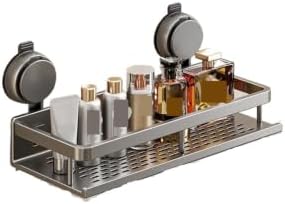 No Drill Bathroom Suction Cup Shelf, Shower Caddy Organizer for Shampoo & Soap
