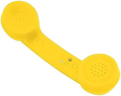 Qiilu Retro Telephone Handset for Mobile Phones - Rechargeable Radiation Proof Handset Receiver with USB Charging (Red)