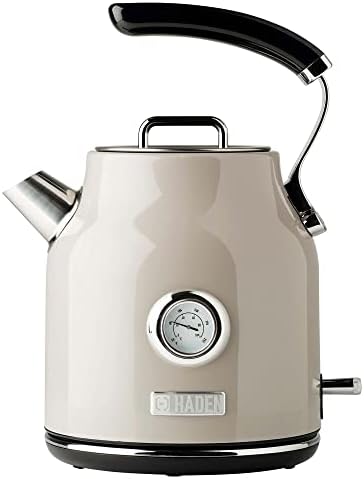 Haden Dorset 75070 Retro Stainless Steel Tea Kettle, 1500W Hot Water Kettle Electric Kettles for Boiling Water, 1.7L Black/Copper Electric Tea Kettles Automatic Shut Off, Boil-Dry Protection Tea Pots