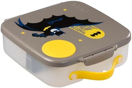 b.box 5-Compartment bento Style Lunch Box for Kids, Toddlers, Childrens, BPA-Free Food Storage Container with Cooler Pack, ON-The-GO Food Box with Handles Included Custom Divider, Lemon Twist
