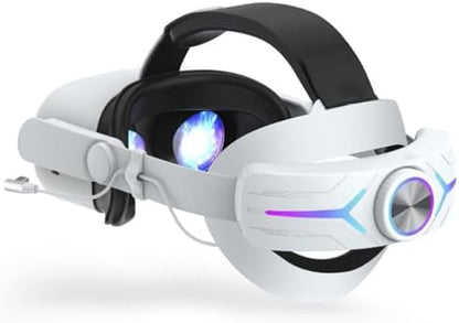 Crspexil Head Strap Battery Pack for Meta Quest 3， with Extended 12000mah Battery Pack，with RGB Light(Compatible with Meta Quest 3S)