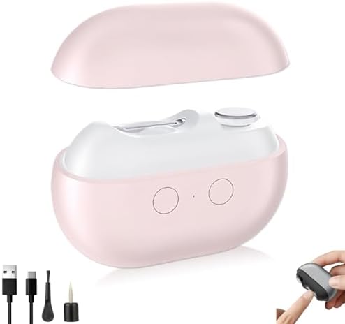 Vueeze EasyClip Smart Nail Clipper, 2 in 1 Portable Electric Nail Clippers with LED Light, Electric Nail Trimmer, Replaceable Grinding Head, for Grinding Large Areas and Crevices (Gray)