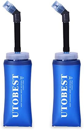 UTOBEST Soft Flask Running Water Bottle Collapsible Water Bottle for Trail Running Hydration Pack Hiking Cycling Climbing 150ML/250ML/350ML/450ML/500ML/550ML