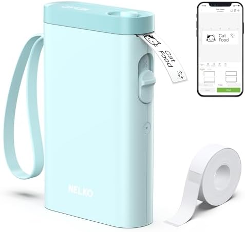 Label Maker Machine with Tape, P21 Portable Bluetooth Label Printer, Wireless Built-in Cutter Sticker Maker Mini Label Makers with Multiple Templates for Organizing Storage Office Home, Black