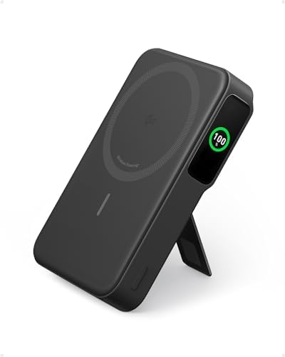 Anker MagGo Power Bank, Qi2 Certified 15W Ultra-Fast MagSafe-Compatible Portable Charger, 10,000mAh Battery Pack with Smart Display and Foldable Stand, for iPhone 15/14/13/12 (USB-C Cable Included)