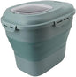 Collapsible Rice Food Container with Measuring Cup and Locking Lid for Pantry Organization 110lb Plastic 1 Unit (Green)