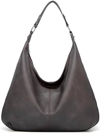 Ashioup Hobo Bags for Women Soft PU Leather Shoulder Bag Vintage Slouchy Handbag with Zipper