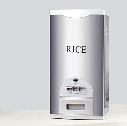 Rice Tank Rice Storage Rice Storage Container Stainless Steel 25/33/45/55/66LB Sealed Grain Rice Cabinet Rice Storage Bucket (Black 20kg)