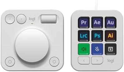 Logitech MX Creative Console - 9 Customizable LCD Keys, Control Dial for Graphic Design, Video Editing, Control Adobe, Zoom, Spotify and More - Graphite, with 3-Month Adobe Creative Cloud Membership