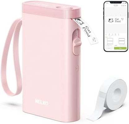 Label Maker Machine with Tape, P21 Portable Bluetooth Label Printer, Wireless Built-in Cutter Sticker Maker Mini Label Makers with Multiple Templates for Organizing Storage Office Home, Black
