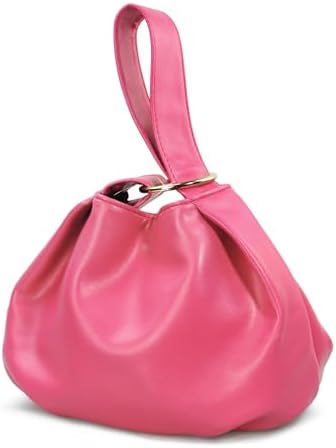 Women's Clutch Soft Vegan Leather Hobo Top Handle Bag Small Tote Purse