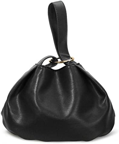 Women's Clutch Soft Vegan Leather Hobo Top Handle Bag Small Tote Purse