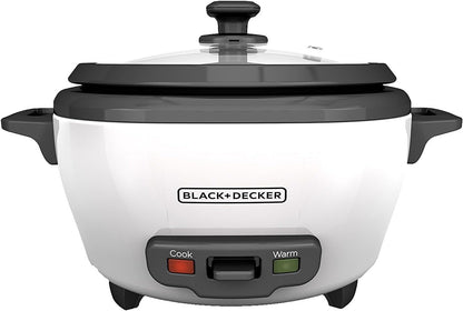 BLACK+DECKER 2-in-1 Rice Cooker & Food Steamer - 6-Cup Capacity, Automatic Keep Warm, Nonstick Bowl, Steaming Basket - Effortless Cooking