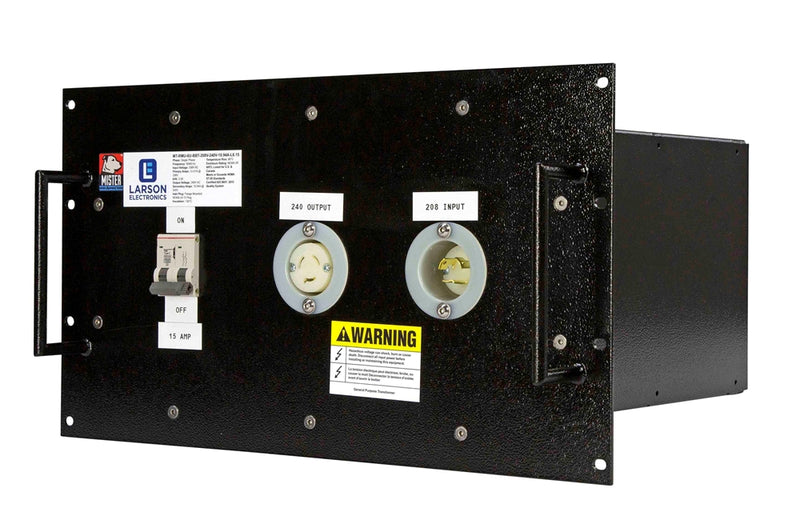 1 Phase Buck & Boost Step-Up Rack Mounted Transformer - 208V Primary - 240V Secondary - 20 Amps - 50/60Hz - Flange Mounted Plug/Receptacle
