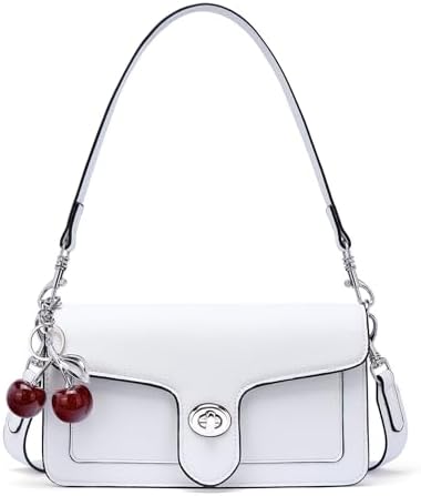 Lexiyat Purses for Women Trendy Crossbody Bags Leather Designer Handbags Travel Shoulder Cherry Bags Charm with 2 Straps