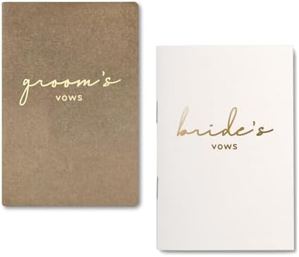 GroomBrideGifts Wedding Vow Book for His and Hers, Soft Touch, Perfectly Sized Bride and Groom Vow Books, Wedding Essentials, Wedding Registry Ideas, His and Hers Gifts