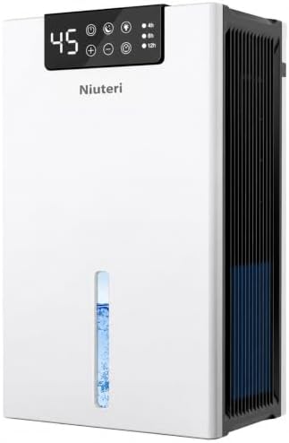 Dehumidifier, 1000Sq.Ft for Home, 98 OZ Dehumidifier for Basement, Quiet Dehumidifiers for Bedroom, Bathroom, RV. Dehumidifiers with Humidity Display, Drain Hose, Auto Shut-Off, Timer, White