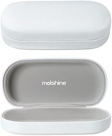 molshine Hard Shell Leather Sunglasses Case,Classic Large Glasses Case for Women Men,Sunglass Eyeglasses
