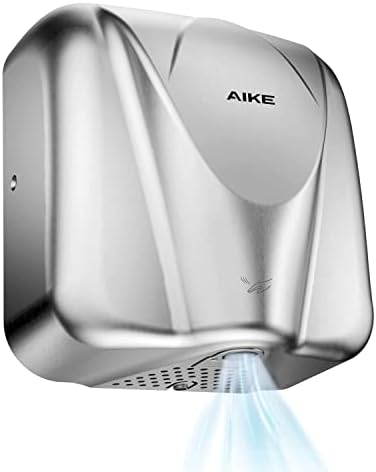 AIKE Elephant Power Commercial Hand Dryer High Speed Auto Warm Wind, Matte Black Thermoset Cover AC110V-130V Model AK2812