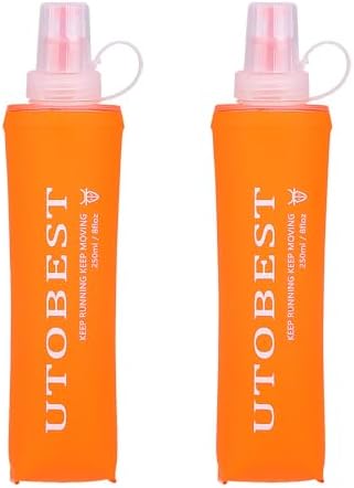 UTOBEST Soft Flask Running Water Bottle Collapsible Water Bottle for Trail Running Hydration Pack Hiking Cycling Climbing 150ML/250ML/350ML/450ML/500ML/550ML
