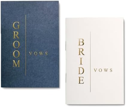 GroomBrideGifts Wedding Vow Book for His and Hers, Soft Touch, Perfectly Sized Bride and Groom Vow Books, Wedding Essentials, Wedding Registry Ideas, His and Hers Gifts