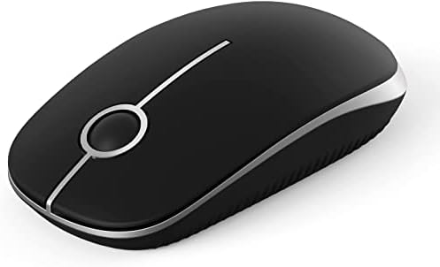Wireless Mouse, Vssoplor 2.4G Slim Portable Computer Mice with Nano Receiver for Notebook, PC, Laptop, Computer (White and Silver)