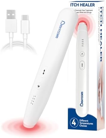 Berrcom Insect Sting and Bite Relief Stick, Chemical-Free Treatment of Insect Bites for Symptom Relief from Itching and Swelling Rechargeable Bug Bite Itch Relief Thing for Mosquito Bites