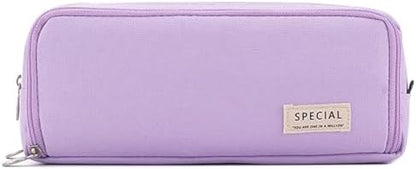 Big Capacity Pencil Case, OLIYuMi 3 Compartment Pencil Pouch Pencil Bag Storage Box Stationery Organizer Makeup Bag with Zipper Closure for Student Office College Boys and Girls (Pink)