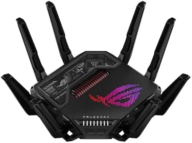 ASUS ROG Rapture WiFi 6E Gaming Router (GT-AXE16000) - Quad-Band, 6 GHz Ready, Dual 10G Ports, 2.5G WAN Port, AiMesh Support, Triple-Level Game Acceleration, Lifetime Internet Security, Instant Guard